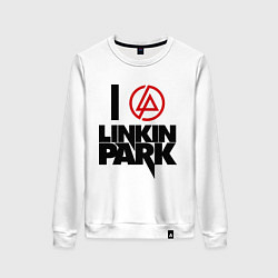 Свитшот хлопковый женский I love Linkin Park, цвет: белый
