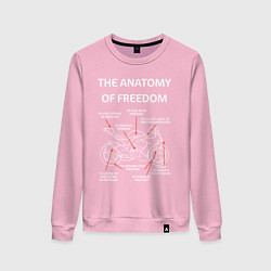 Свитшот хлопковый женский The Anatomy of Freedom, цвет: светло-розовый