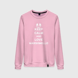 Свитшот хлопковый женский Keep Calm & Love Marshmello, цвет: светло-розовый