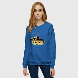 Свитшот хлопковый женский Прага - Чехия, цвет: синий — фото 2