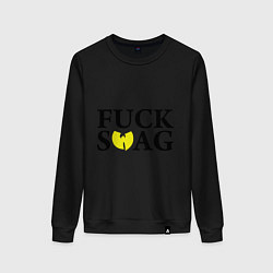 Свитшот хлопковый женский Fuck Wu-Tang SWAG, цвет: черный