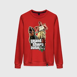 Свитшот хлопковый женский GTA 5: Man & Dog, цвет: красный