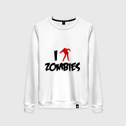 Женский свитшот I love Zombies (Я люблю зомби)