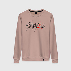 Свитшот хлопковый женский STRAY KIDS BANGCHAN, цвет: пыльно-розовый