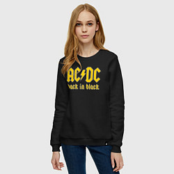 Свитшот хлопковый женский ACDC BACK IN BLACK, цвет: черный — фото 2