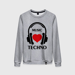 Женский свитшот Techno Music is Love