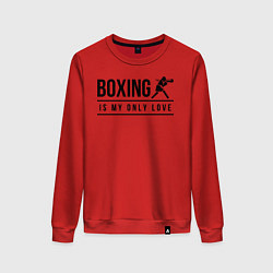Свитшот хлопковый женский Boxing life, цвет: красный