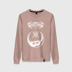 Свитшот хлопковый женский GHOSTEMANE НА СПИНЕ, цвет: пыльно-розовый