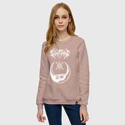 Свитшот хлопковый женский GHOSTEMANE НА СПИНЕ, цвет: пыльно-розовый — фото 2