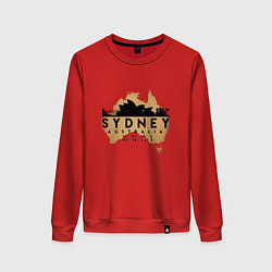 Свитшот хлопковый женский Сидней Австралия, цвет: красный