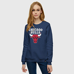Свитшот хлопковый женский CHICAGO BULLS, цвет: тёмно-синий — фото 2