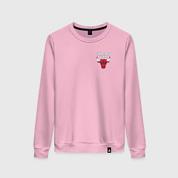 Свитшот хлопковый женский CHICAGO BULLS НА СПИНЕ, цвет: светло-розовый