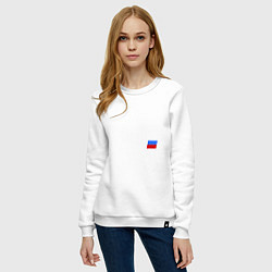 Свитшот хлопковый женский Россия, цвет: белый — фото 2