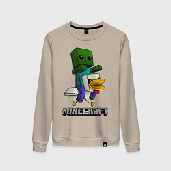 Свитшот хлопковый женский MINECRAFT, цвет: миндальный