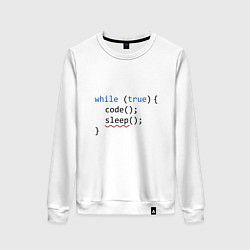 Свитшот хлопковый женский Code - sleep, цвет: белый