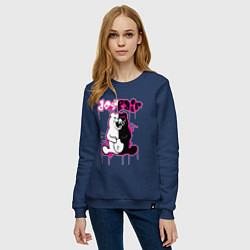 Свитшот хлопковый женский MONOKUMA, цвет: тёмно-синий — фото 2