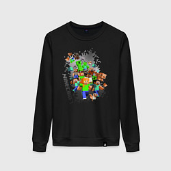 Свитшот хлопковый женский Minecraft, цвет: черный