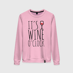 Свитшот хлопковый женский Wine O'clock, цвет: светло-розовый