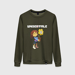 Свитшот хлопковый женский UNDERTALE, цвет: хаки