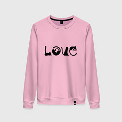 Свитшот хлопковый женский Love Cats, цвет: светло-розовый