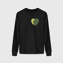 Свитшот хлопковый женский Avocado Heart, цвет: черный