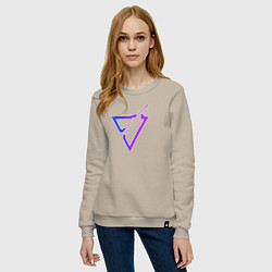 Свитшот хлопковый женский Liquid Triangle, цвет: миндальный — фото 2