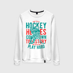 Свитшот хлопковый женский Hockey, цвет: белый