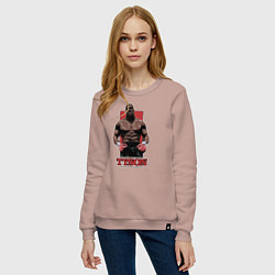Свитшот хлопковый женский Tyson, цвет: пыльно-розовый — фото 2