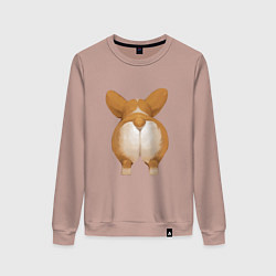 Свитшот хлопковый женский Корги, цвет: пыльно-розовый