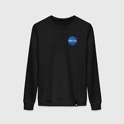 Свитшот хлопковый женский NASA, цвет: черный