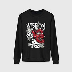 Свитшот хлопковый женский Wisdom, цвет: черный