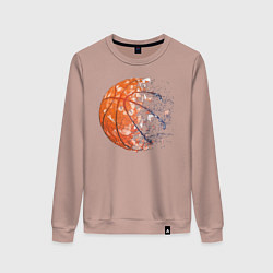 Свитшот хлопковый женский BasketBall, цвет: пыльно-розовый