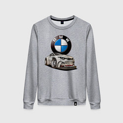 Свитшот хлопковый женский BMW оскал, цвет: меланж