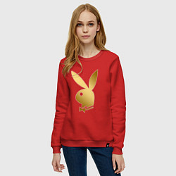 Свитшот хлопковый женский PLAYBOY GOLD, цвет: красный — фото 2