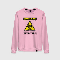 Свитшот хлопковый женский Biohazard, цвет: светло-розовый