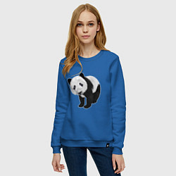 Свитшот хлопковый женский Панда, цвет: синий — фото 2