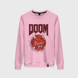 Свитшот хлопковый женский DOOM, цвет: светло-розовый