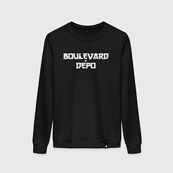 Свитшот хлопковый женский Logo boulevard depo, цвет: черный