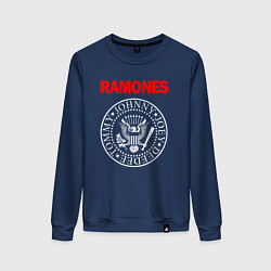 Свитшот хлопковый женский RAMONES, цвет: тёмно-синий