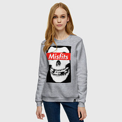 Свитшот хлопковый женский Misfits, цвет: меланж — фото 2