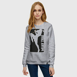 Свитшот хлопковый женский Muay Thai, цвет: меланж — фото 2
