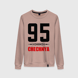 Свитшот хлопковый женский 95 Chechnya, цвет: пыльно-розовый