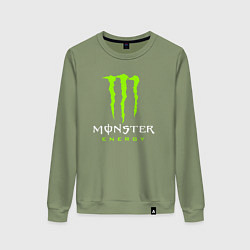 Свитшот хлопковый женский MONSTER ENERGY, цвет: авокадо