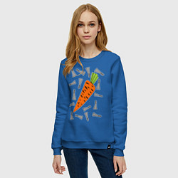 Свитшот хлопковый женский Морковка кролика, цвет: синий — фото 2