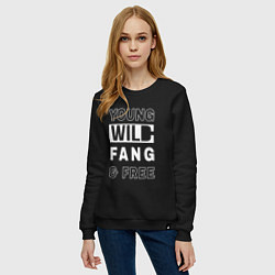 Свитшот хлопковый женский Wild Fang, цвет: черный — фото 2