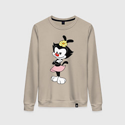 Свитшот хлопковый женский Дот Уорнер Animaniacs, цвет: миндальный