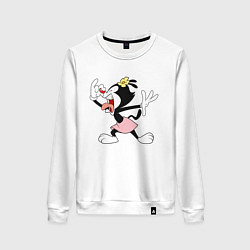 Свитшот хлопковый женский Дот Уорнер Animaniacs, цвет: белый