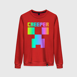 Свитшот хлопковый женский MINECRAFT CREEPER, цвет: красный