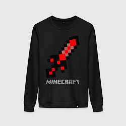 Свитшот хлопковый женский МЕЧ MINECRAFT, цвет: черный