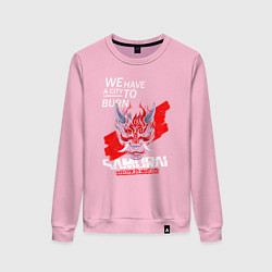 Свитшот хлопковый женский WELCOME TO NIGHT CITY, цвет: светло-розовый